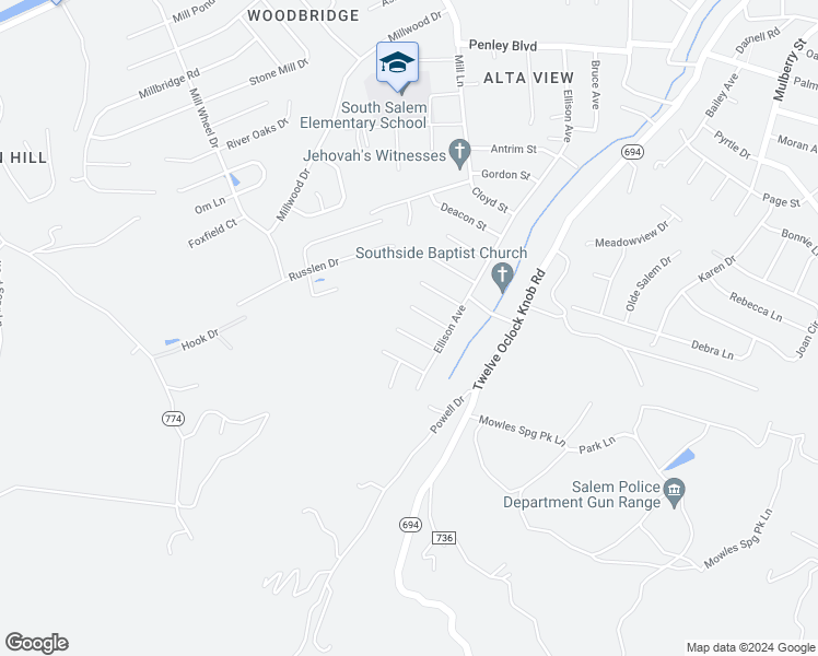 map of restaurants, bars, coffee shops, grocery stores, and more near 1433 Arrow Drive in Salem