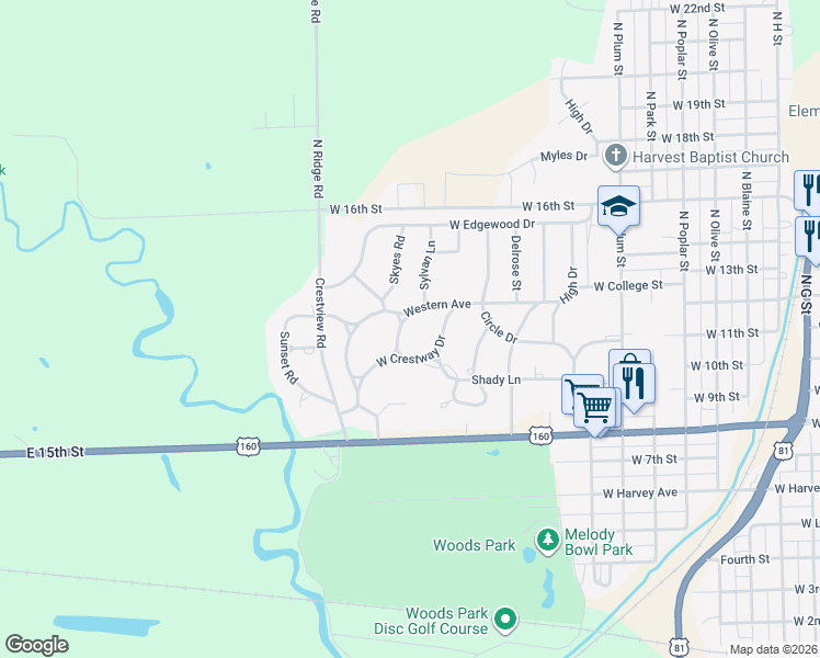 map of restaurants, bars, coffee shops, grocery stores, and more near 35 Melody Lane in Wellington