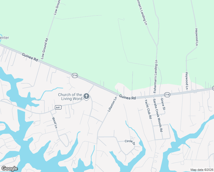 map of restaurants, bars, coffee shops, grocery stores, and more near 8239 Guinea Road in Gloucester County