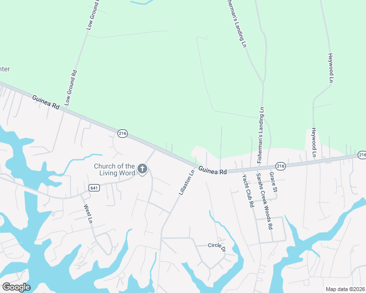 map of restaurants, bars, coffee shops, grocery stores, and more near 8239 Guinea Road in Gloucester County