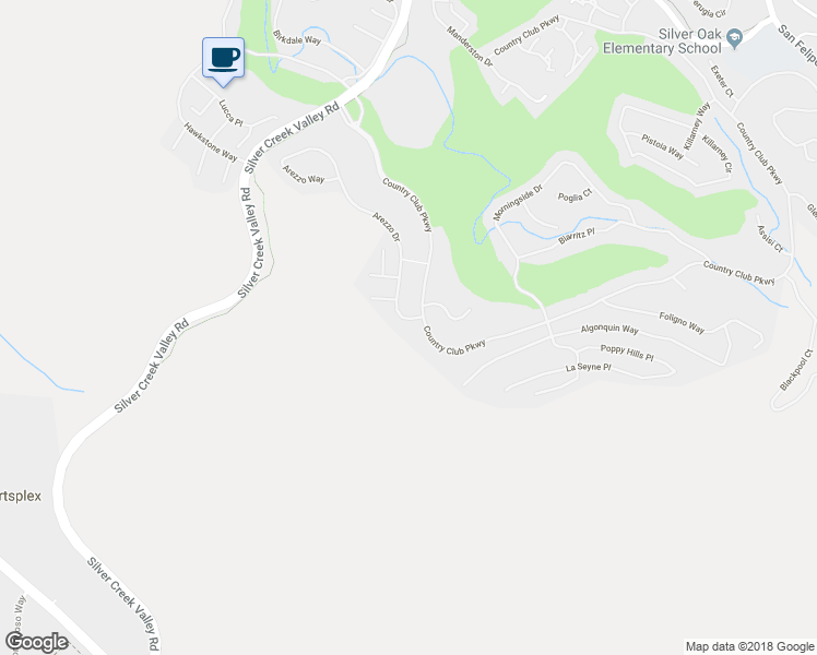 map of restaurants, bars, coffee shops, grocery stores, and more near 5581 Arezzo Drive in San Jose