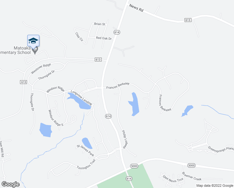 map of restaurants, bars, coffee shops, grocery stores, and more near 3312 Mary Byrd Road in Williamsburg