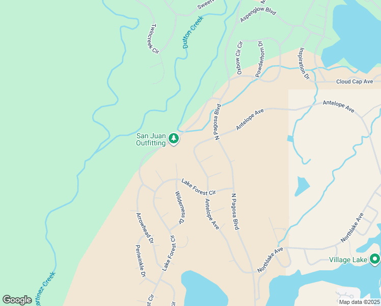 map of restaurants, bars, coffee shops, grocery stores, and more near 702 Antelope Avenue in Pagosa Springs
