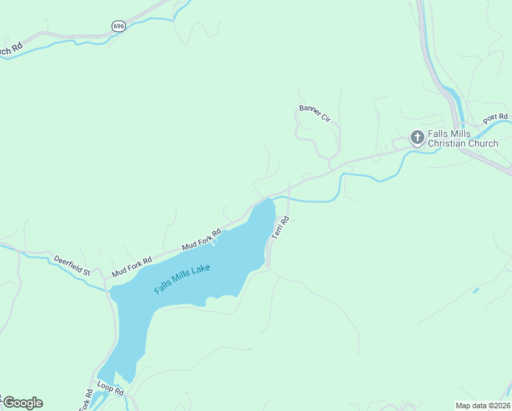 map of restaurants, bars, coffee shops, grocery stores, and more near 14224 Mud Fork Road in Falls Mills