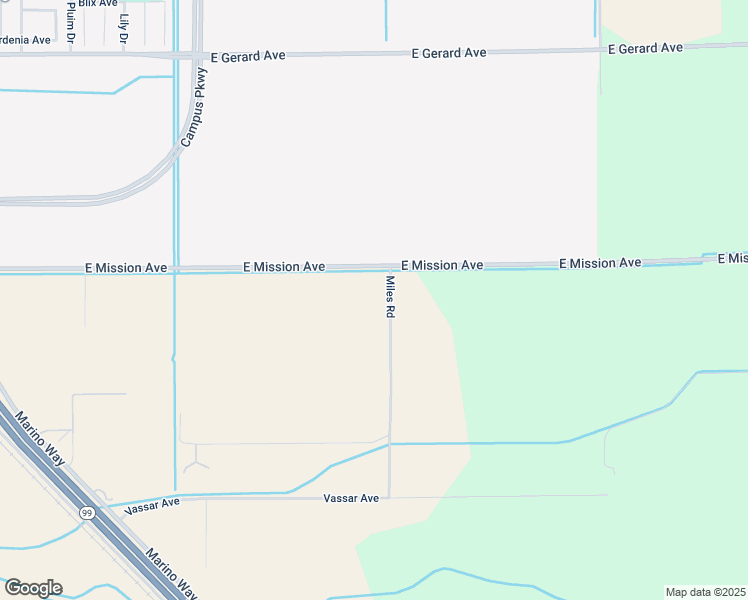 map of restaurants, bars, coffee shops, grocery stores, and more near 3987 East Mission Avenue in Merced