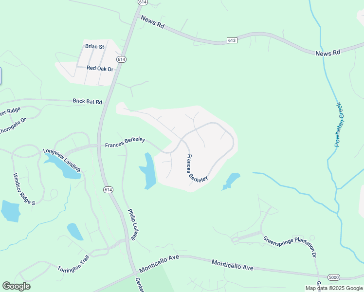 map of restaurants, bars, coffee shops, grocery stores, and more near 3545 Frances Berkeley in Williamsburg