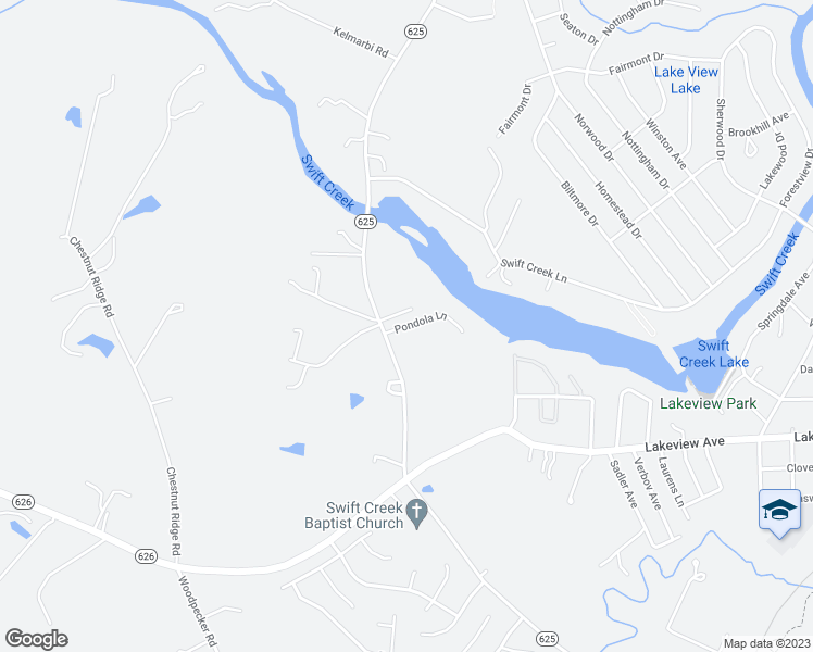 map of restaurants, bars, coffee shops, grocery stores, and more near 1207 Pondola Lane in Colonial Heights