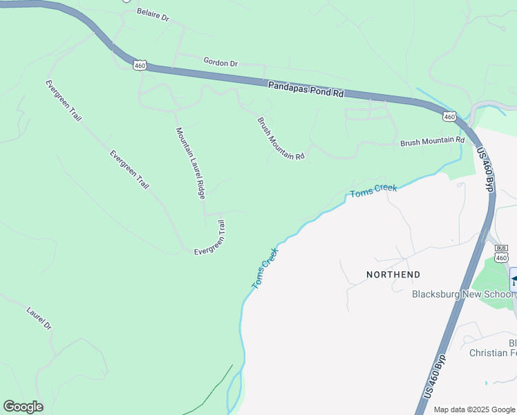 map of restaurants, bars, coffee shops, grocery stores, and more near in Blacksburg