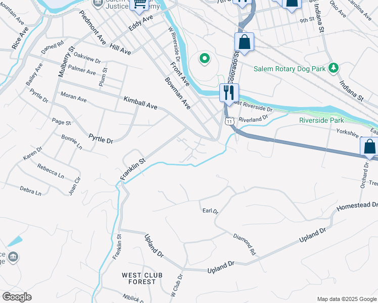 map of restaurants, bars, coffee shops, grocery stores, and more near 100 Kimball Avenue in Salem