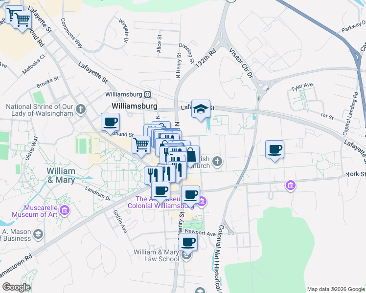 map of restaurants, bars, coffee shops, grocery stores, and more near 334-398 Scotland St in Williamsburg