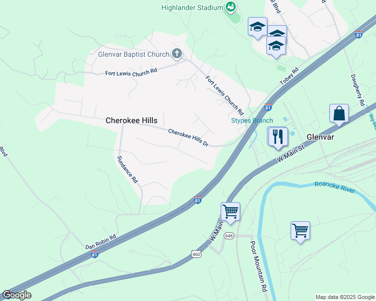 map of restaurants, bars, coffee shops, grocery stores, and more near 4857 Warrior Drive in Salem