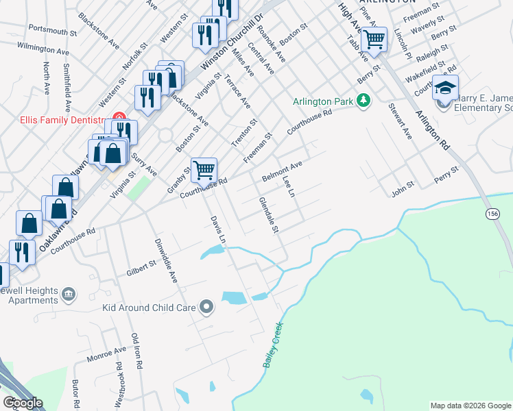 map of restaurants, bars, coffee shops, grocery stores, and more near 3209 Davison Avenue in Hopewell