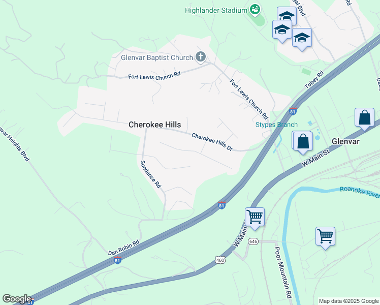 map of restaurants, bars, coffee shops, grocery stores, and more near 4918 Warrior Drive in Salem