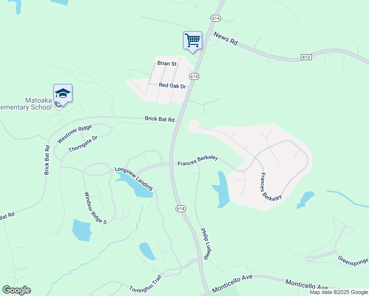 map of restaurants, bars, coffee shops, grocery stores, and more near 3913 Philip Ludwell in Williamsburg