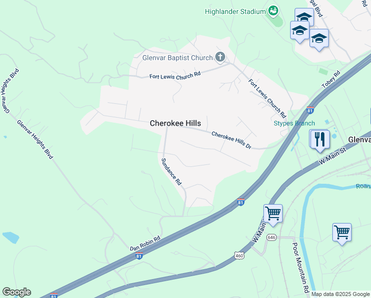 map of restaurants, bars, coffee shops, grocery stores, and more near 4978 Warrior Drive in Salem