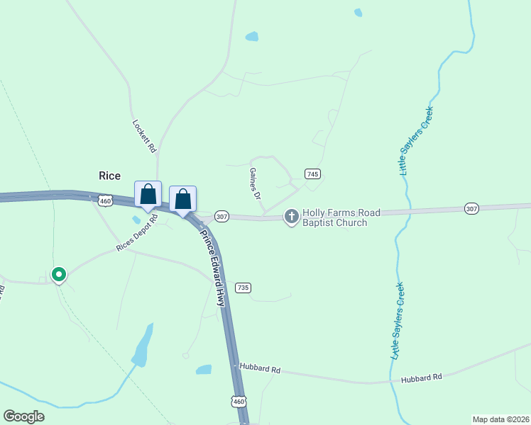 map of restaurants, bars, coffee shops, grocery stores, and more near 2 Gaines Drive in Rice
