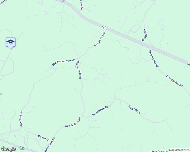 map of restaurants, bars, coffee shops, grocery stores, and more near 1104 Dearing Lane in Vinton