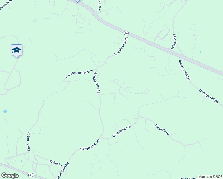 map of restaurants, bars, coffee shops, grocery stores, and more near 1104 Dearing Lane in Vinton