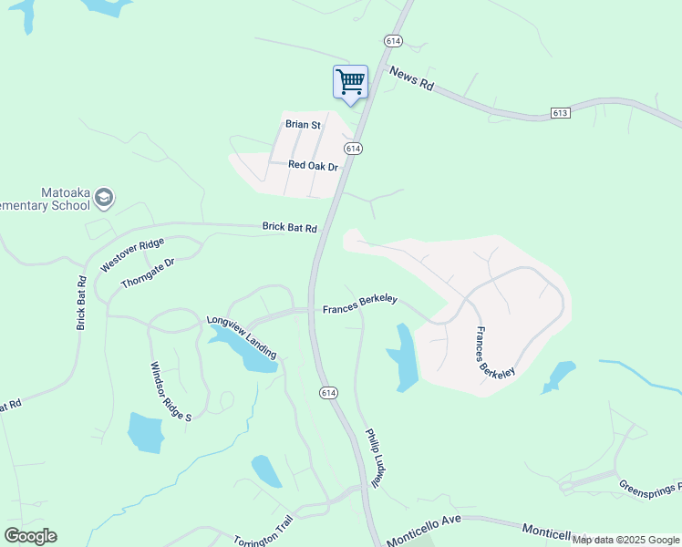 map of restaurants, bars, coffee shops, grocery stores, and more near 3912 Philip Ludwell in Williamsburg