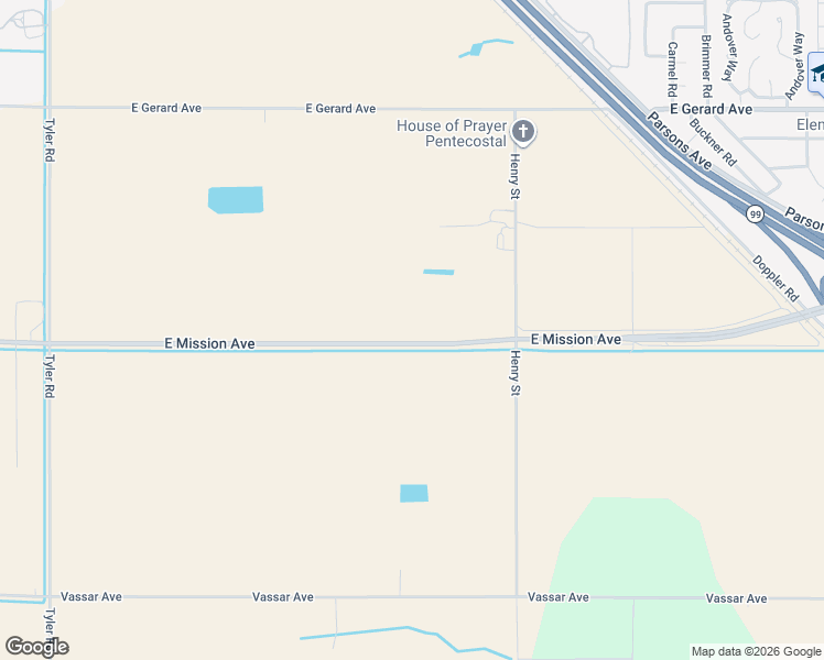 map of restaurants, bars, coffee shops, grocery stores, and more near 1515 East Mission Avenue in Merced