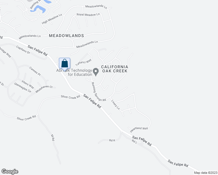 map of restaurants, bars, coffee shops, grocery stores, and more near 6283 Robin Ridge Court in San Jose