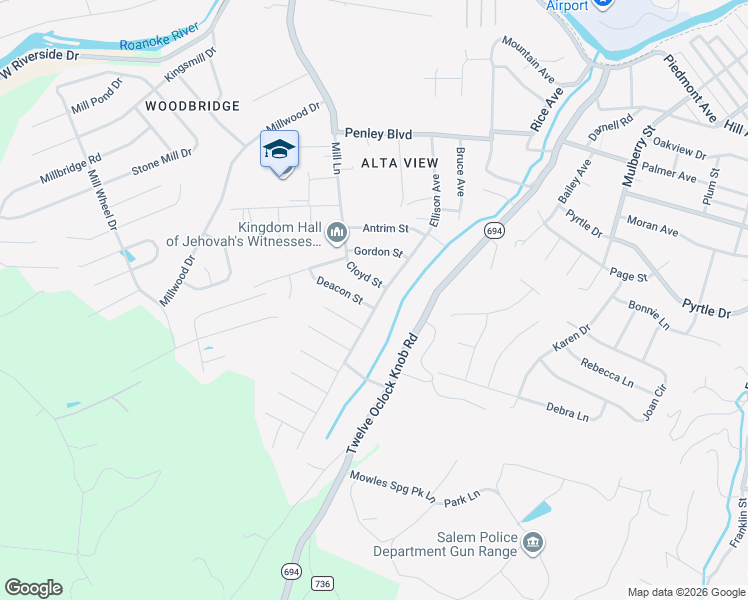 map of restaurants, bars, coffee shops, grocery stores, and more near 1401 Deacon Street in Salem