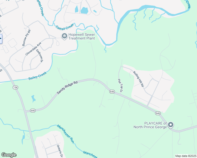 map of restaurants, bars, coffee shops, grocery stores, and more near 7201 Sandy Ridge Road in Hopewell