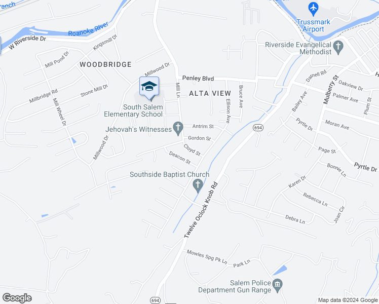 map of restaurants, bars, coffee shops, grocery stores, and more near 1426 Cloyd Street in Salem