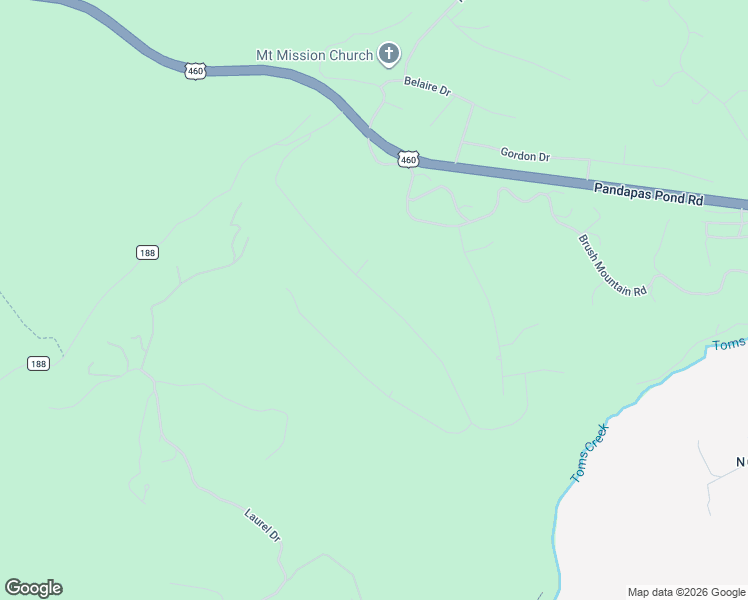 map of restaurants, bars, coffee shops, grocery stores, and more near 3510 Evergreen Trail in Blacksburg
