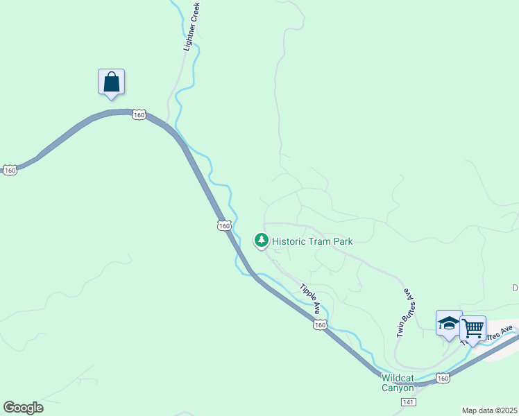 map of restaurants, bars, coffee shops, grocery stores, and more near 169 Larkspur Street in Durango