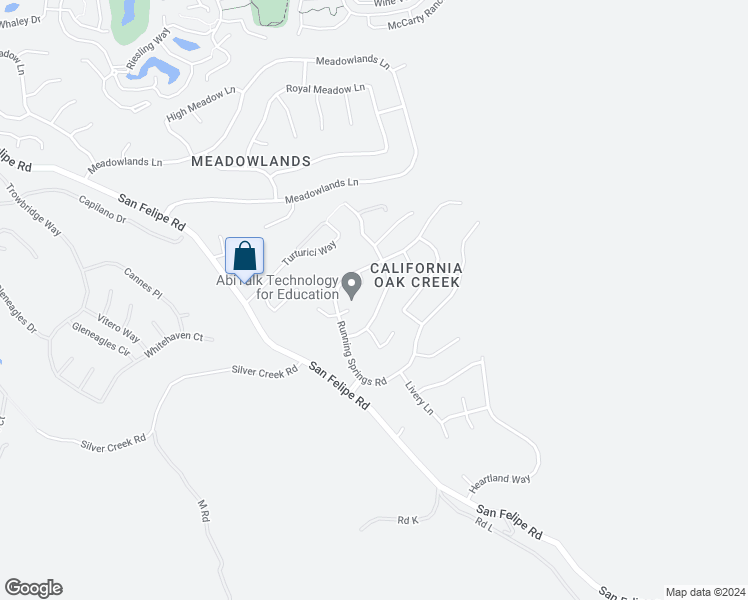 map of restaurants, bars, coffee shops, grocery stores, and more near 6263 Grand Oak Way in San Jose