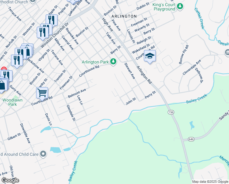 map of restaurants, bars, coffee shops, grocery stores, and more near 1900 Warren Avenue in Hopewell