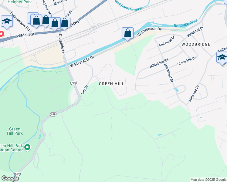 map of restaurants, bars, coffee shops, grocery stores, and more near 3057 Green Hill Drive in Salem