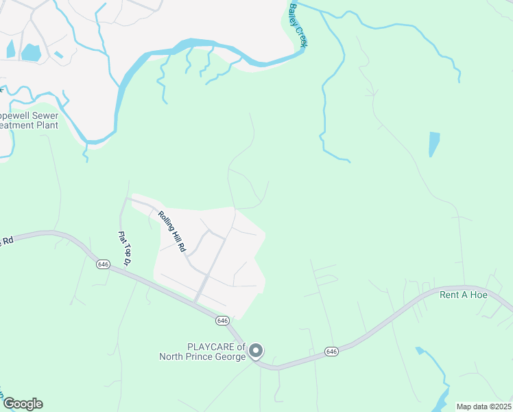 map of restaurants, bars, coffee shops, grocery stores, and more near 7907 Honeybee Court in Prince George County