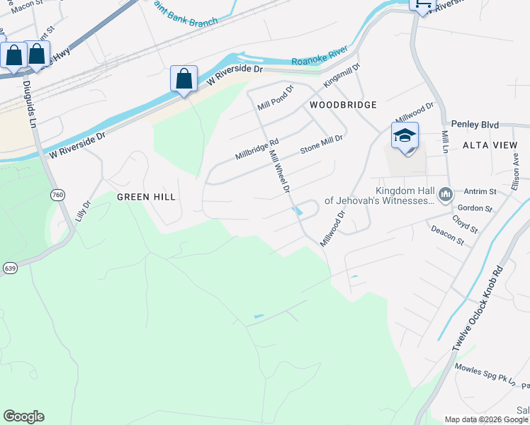 map of restaurants, bars, coffee shops, grocery stores, and more near 2218 River Oaks Dr in Salem