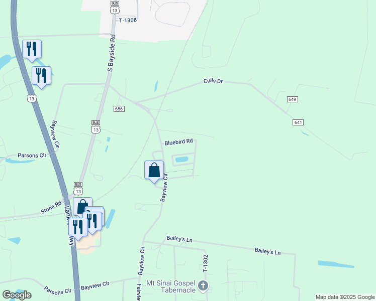 map of restaurants, bars, coffee shops, grocery stores, and more near 22342 Woodcock Circle in Cape Charles