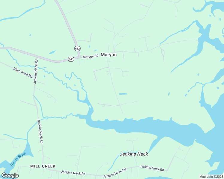 map of restaurants, bars, coffee shops, grocery stores, and more near 2370 Maundys Creek Road in Gloucester County