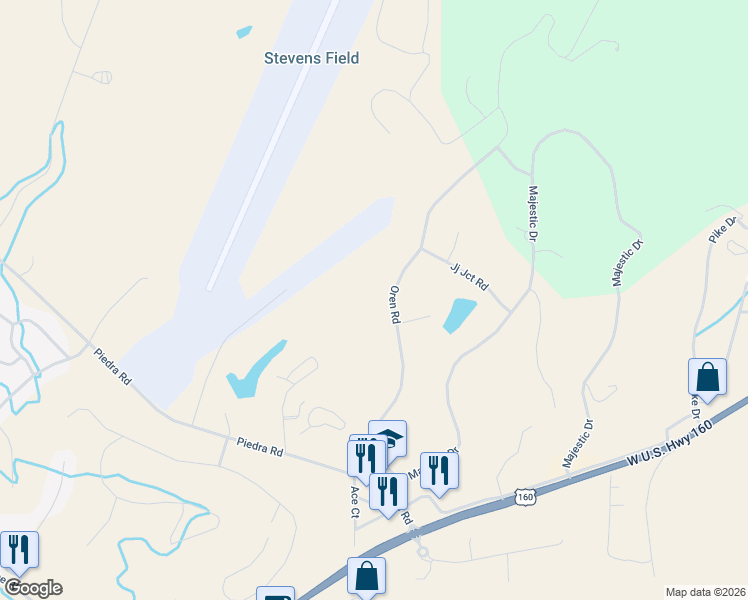map of restaurants, bars, coffee shops, grocery stores, and more near 482 Oren Road in Pagosa Springs