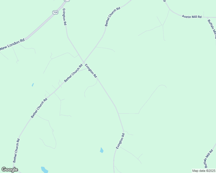 map of restaurants, bars, coffee shops, grocery stores, and more near 3501 Evington Road in Evington