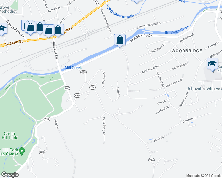 map of restaurants, bars, coffee shops, grocery stores, and more near 3142 Clayview Circle in Salem