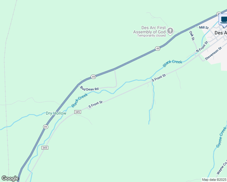 map of restaurants, bars, coffee shops, grocery stores, and more near 170 County Road 156 in Des Arc