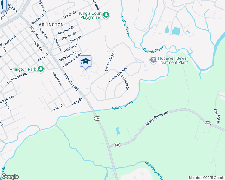 map of restaurants, bars, coffee shops, grocery stores, and more near 2117 Hazelwood Avenue in Hopewell
