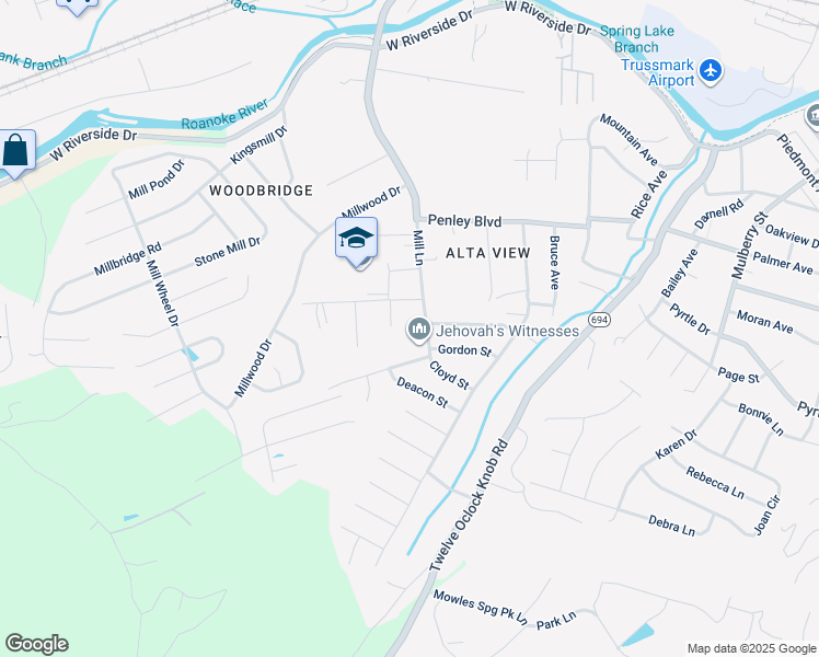 map of restaurants, bars, coffee shops, grocery stores, and more near 2221 Mill Lane in Salem