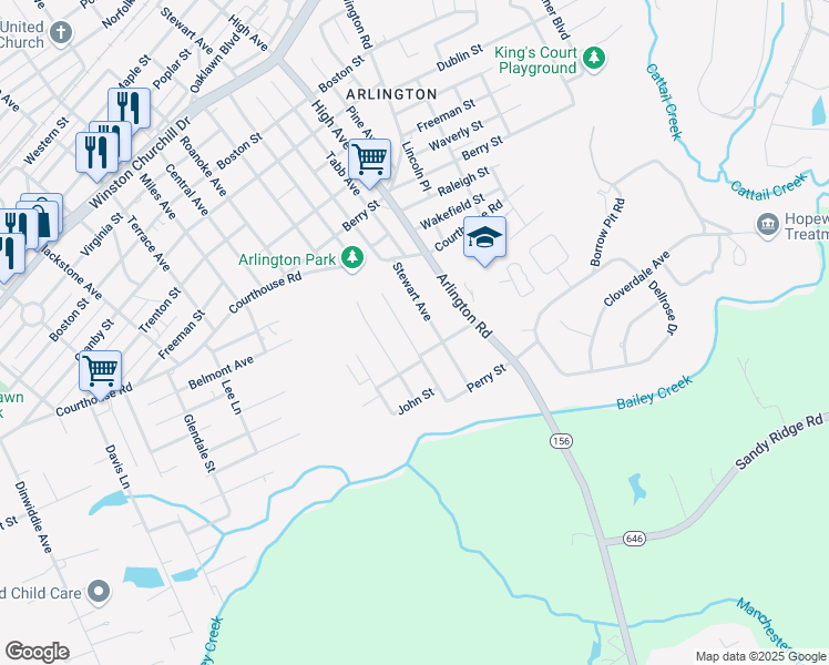 map of restaurants, bars, coffee shops, grocery stores, and more near 1903 Liberty Avenue in Hopewell
