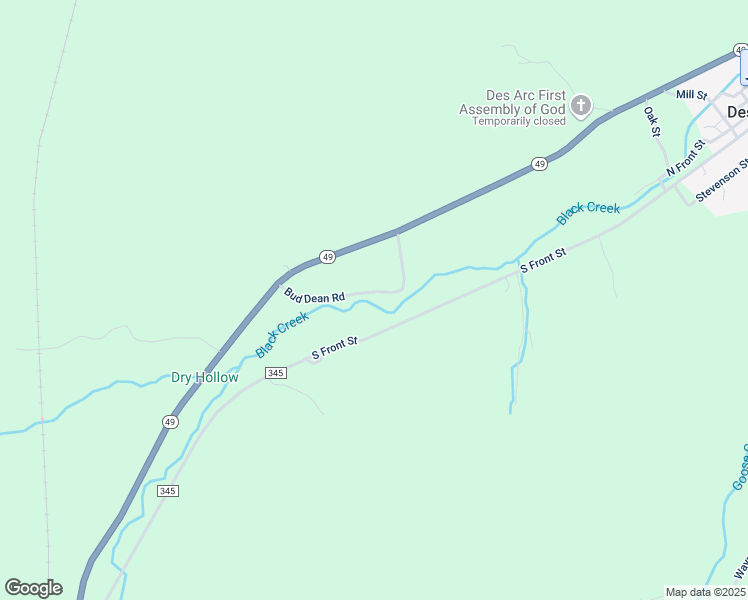 map of restaurants, bars, coffee shops, grocery stores, and more near 194 County Road 156 in Des Arc