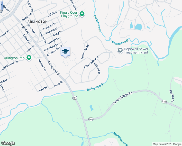 map of restaurants, bars, coffee shops, grocery stores, and more near 2110 Hazelwood Avenue in Hopewell