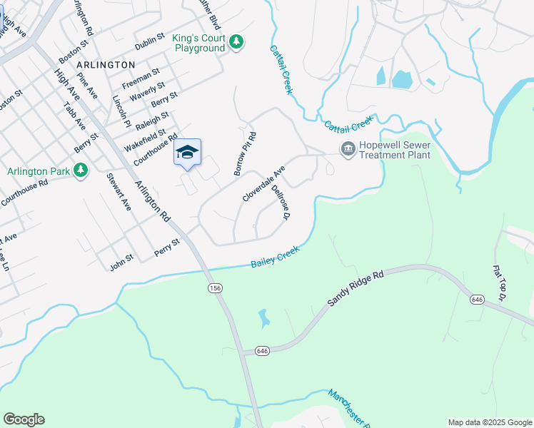 map of restaurants, bars, coffee shops, grocery stores, and more near 2108 Hazelwood Avenue in Hopewell