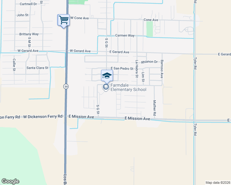 map of restaurants, bars, coffee shops, grocery stores, and more near 755 Stone Ridge West Avenue in Merced