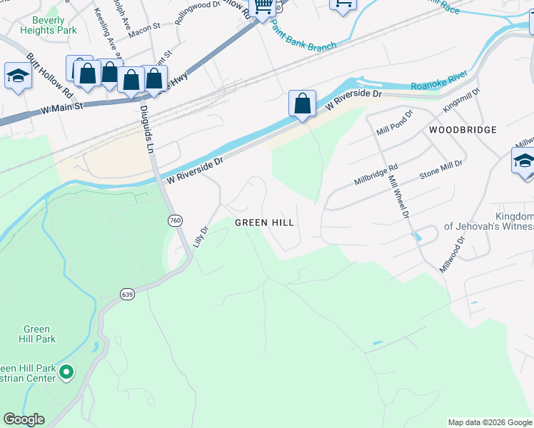 map of restaurants, bars, coffee shops, grocery stores, and more near 3026 Green Hill Drive in Salem