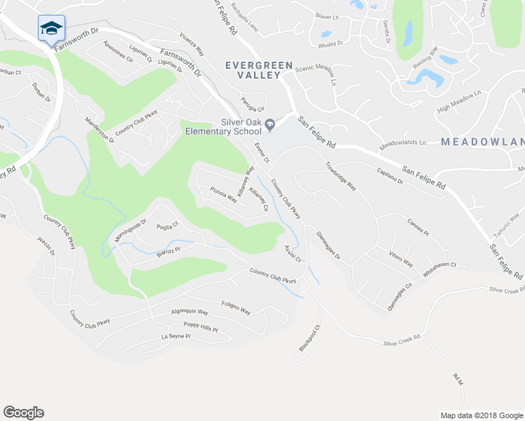 map of restaurants, bars, coffee shops, grocery stores, and more near 5930 Killarney Circle in San Jose